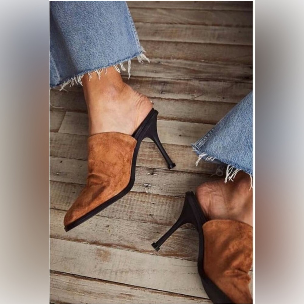 Free People Leila heeled suede mule